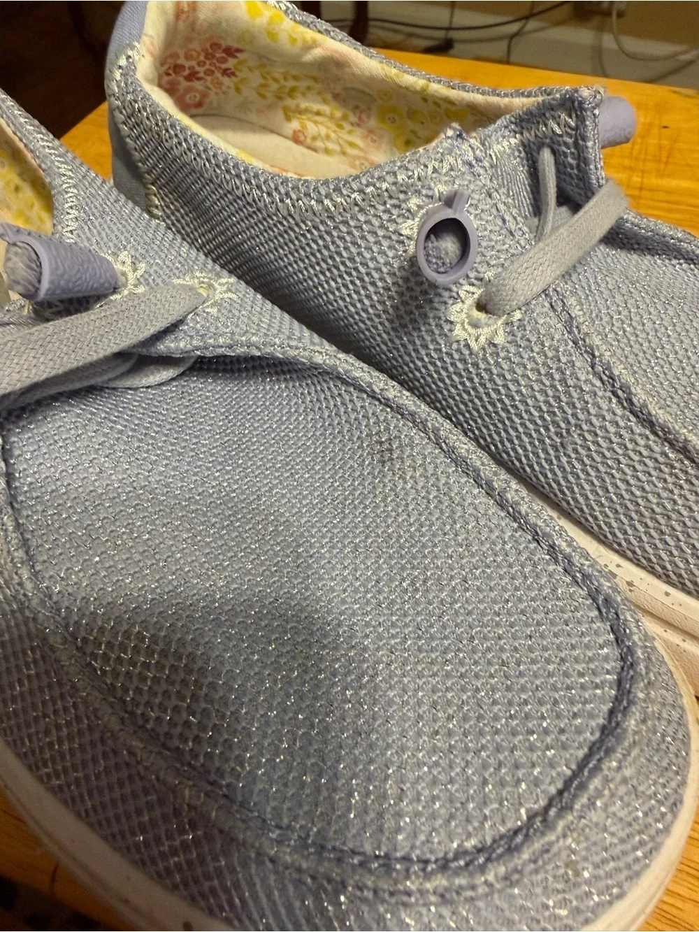 Hey Dude Light Blue Canvas Slip-On Loafers
